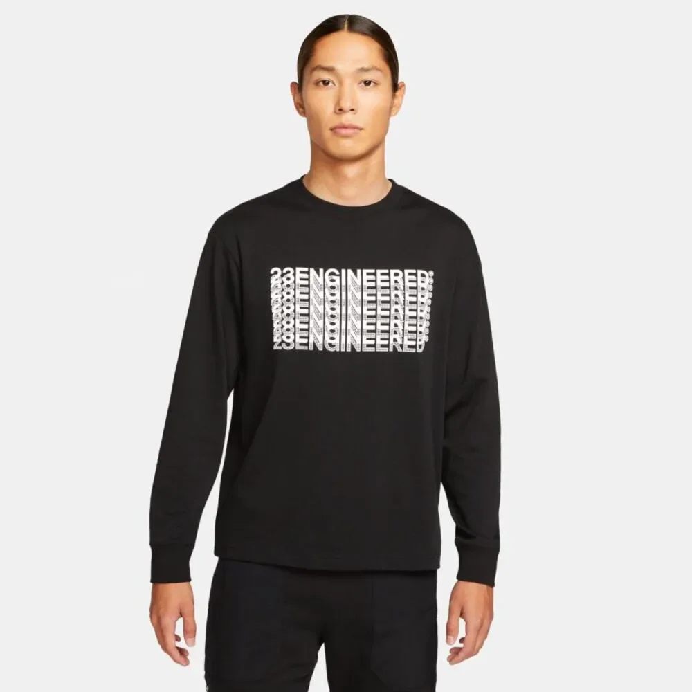 AIR JORDAN Men's 23 Engineered Long-Sleeve Tee Size M in Black